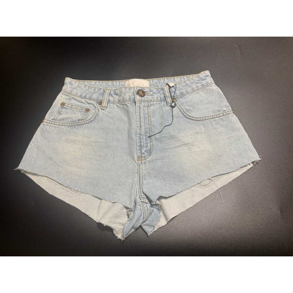 One Teaspoon NWT The One High Waist Cheeky Denim Shorts Light Blue 28 MSRP $110
